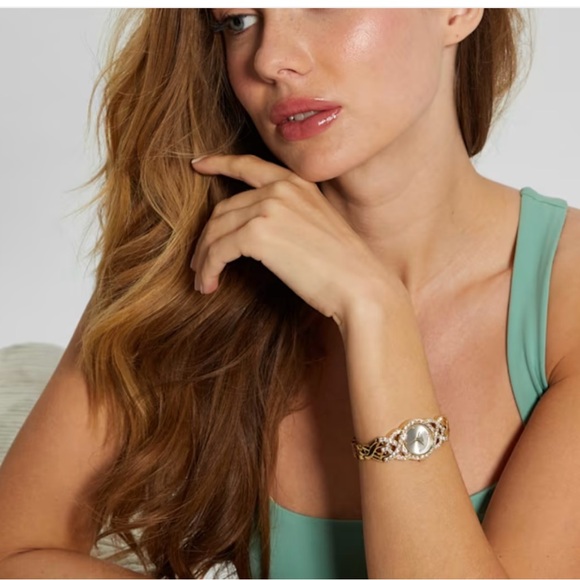 Guess Women's Gold Watch with Crystal Details - Picture 1 of 9